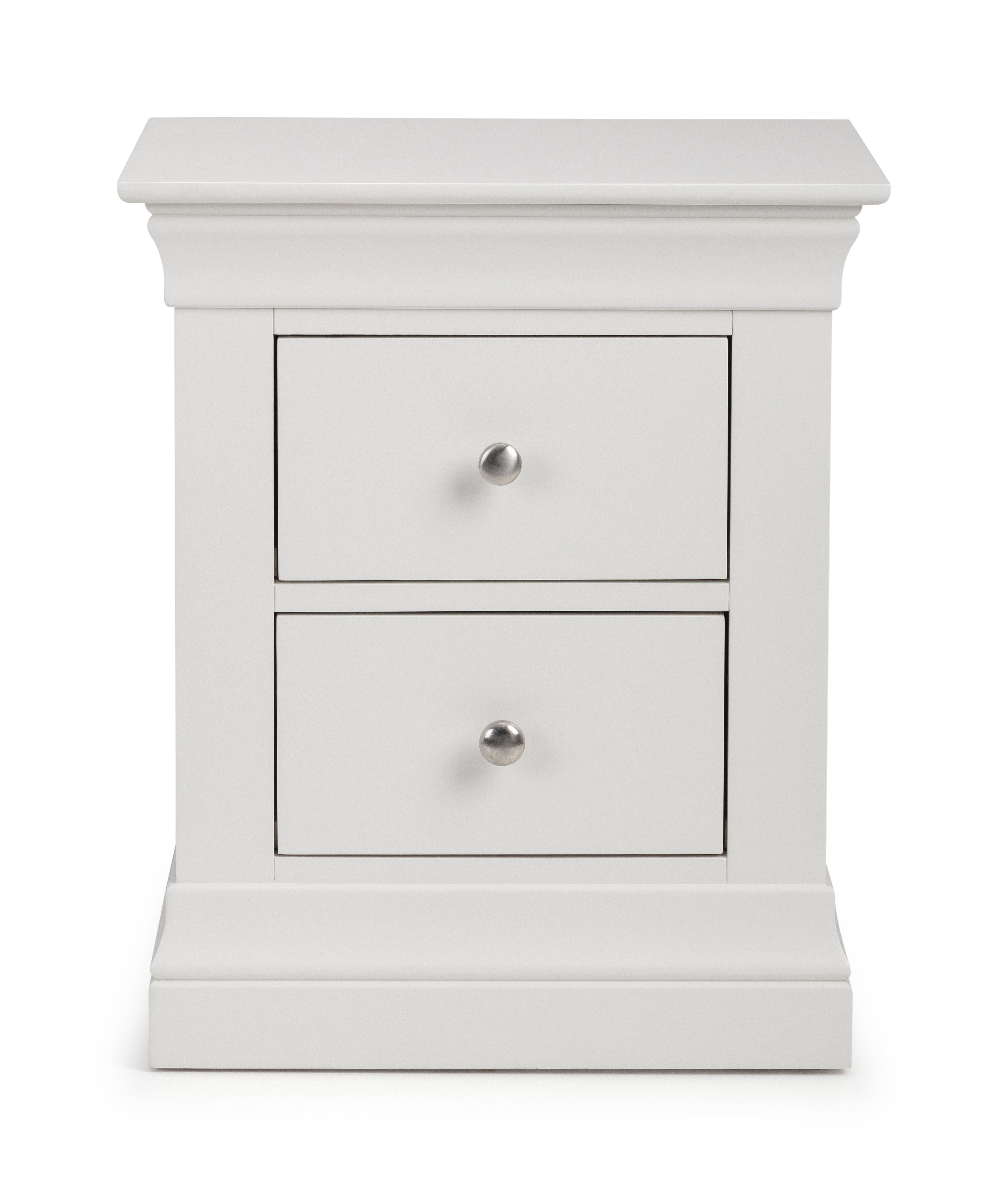 Fidel Surf White Wood Bedside Table | 2 Drawers